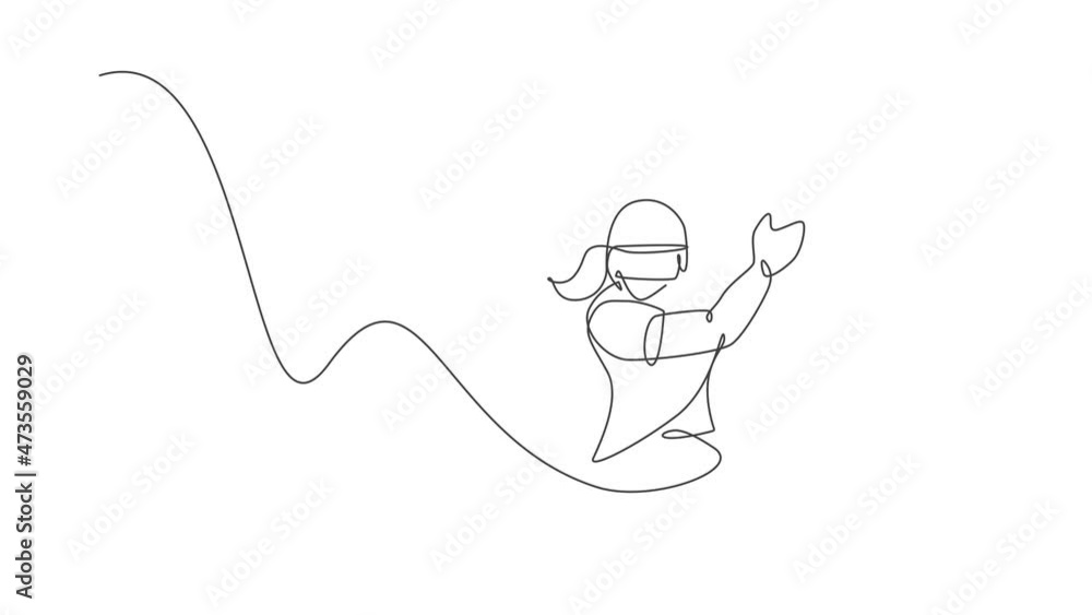Animation of one line drawing of energetic woman cricket player hit the ball at cricket tournament. Sport concept. Continuous line self draw animated for cricket competition banner. Full length motion Animation of one line drawing of energetic woman cricket player hit the ball at cricket tournament. Sport concept. Continuous line self draw animated for cricket competition banner. Full length motion
