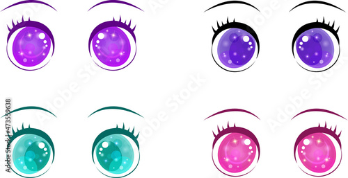 Set of eyes in anime style