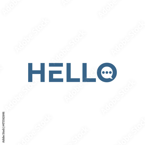 hello chatting logo wordmark lettering logo design concept