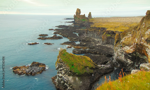 Striking cliffs in Snaefellsnes national park, Iceland photo