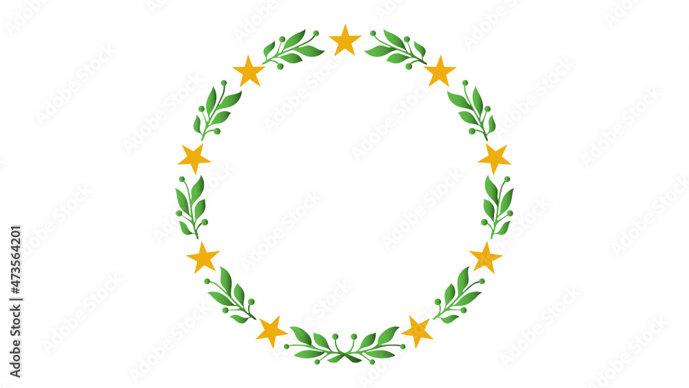 Wreath of stars and olive branches