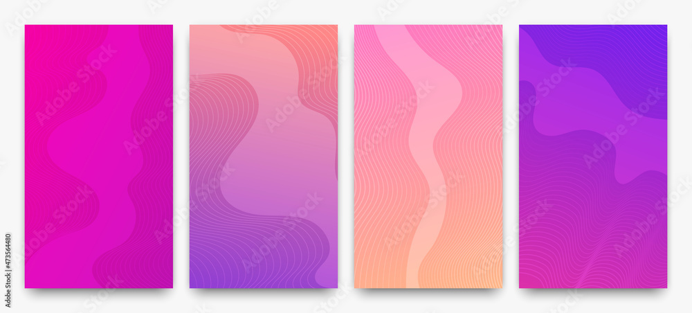 Modern colorful gradient background with wave lines Modern colorful gradient background with wave lines