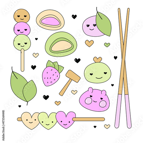 set mochi vector design