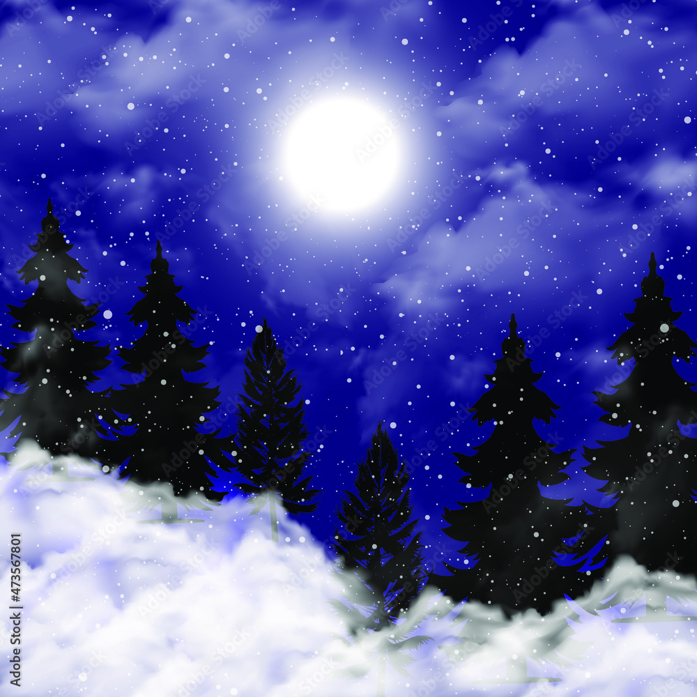 Magic Winter Background Digital Paper