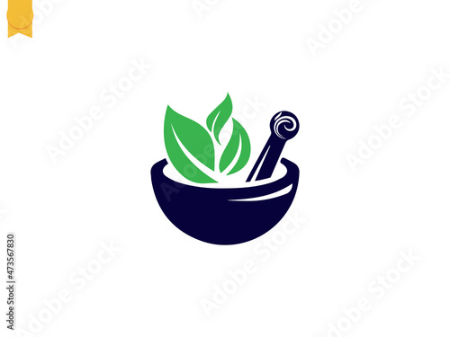 professional Pharmacy icon , Herbal pharmacy symbol , Pestle and Mortar vector illustration design template. mortar and pestle. medicine illustrations. illustrated medical symbol. thin line hospital i