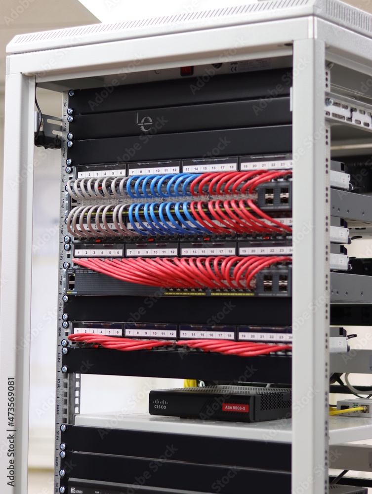 Telecommunication rack with the necessary communication and control ...