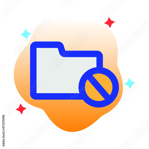Folder Disable Vector icon which is suitable for commercial work and easily modify or edit it

