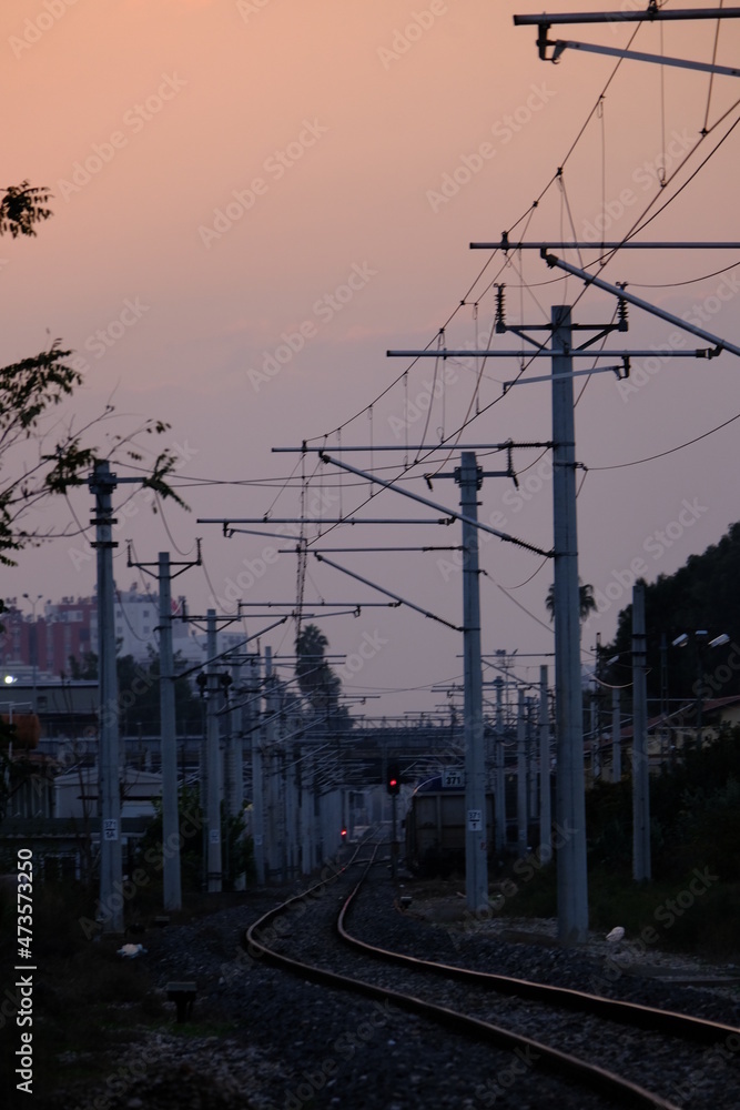 railway in the morning