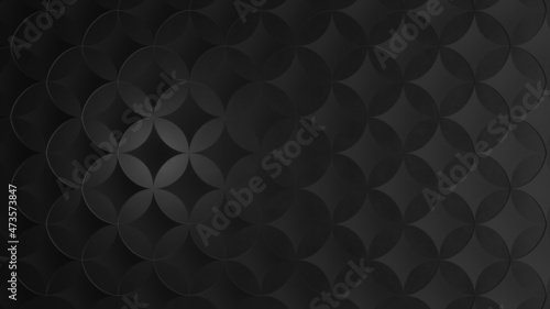 Black puncturing of diamond quadrangle on black circle (3D Rendering)
