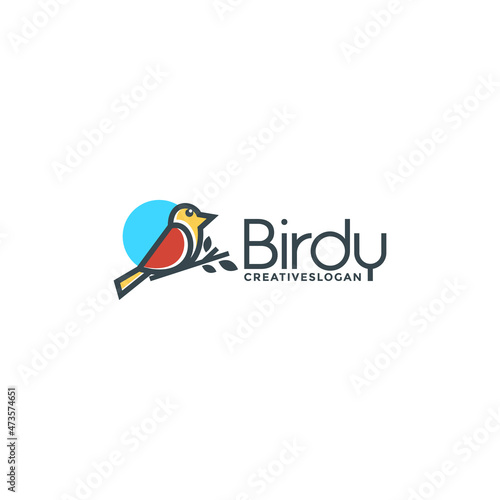 Bird illustration simple mascot style