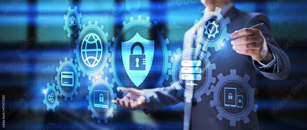 Fototapeta premium Cyber security information privacy data protection anti virus.