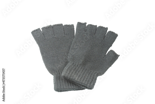 Black gloves isolated on a white background.