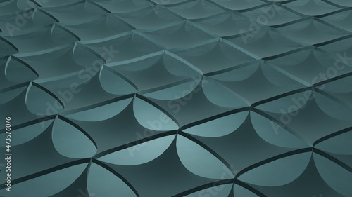 Blue diamond quadrangle tile roof top (3D Rendering)