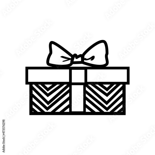 A paper box is a gift with a bow, a surprise inside, decorated in the form of a doodle coloring book.