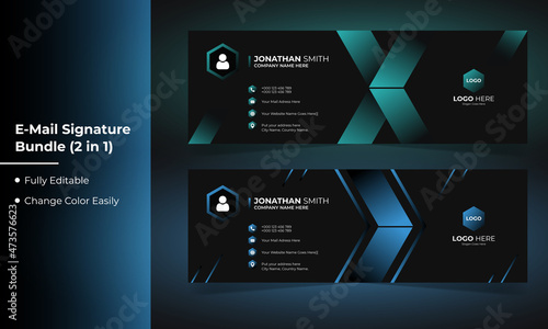 Abstract Modern Email Signature template Bundle (ID: 473576623)