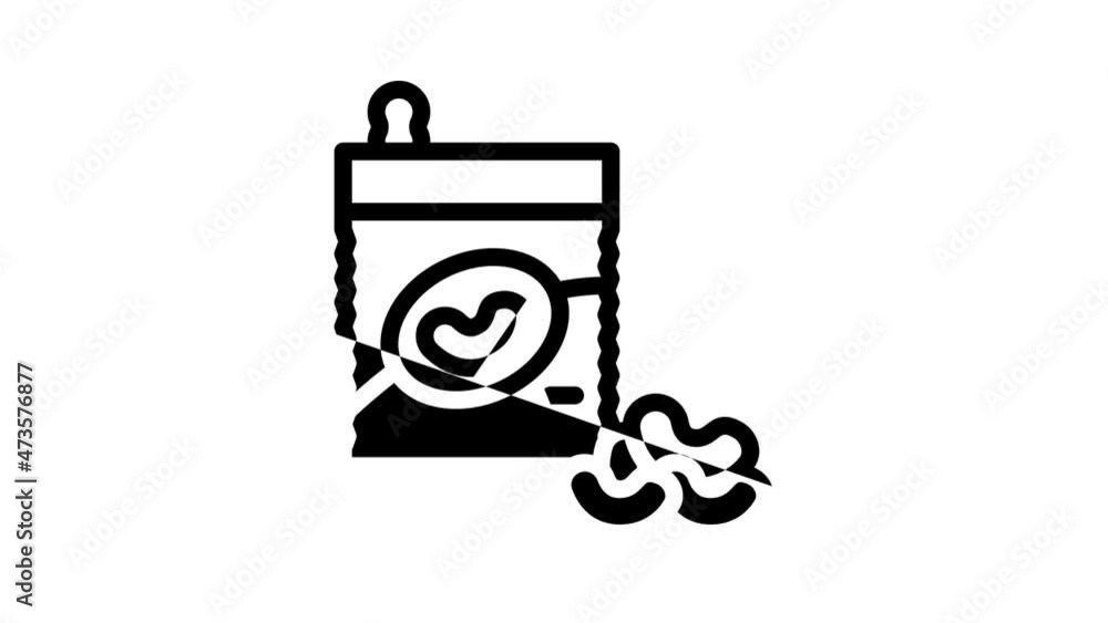 beans gluten free animated line icon beans gluten free sign. isolated on white background