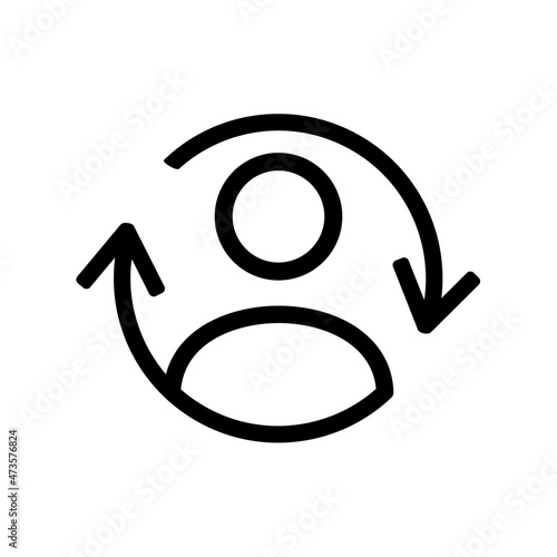 Synchronize user symbol. Account profile with reload, refresh icon. Illustration vector