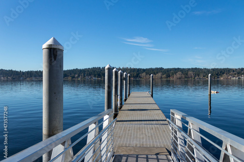 Fototapeta Naklejka Na Ścianę i Meble -  Dock on a Lake Sunny Day