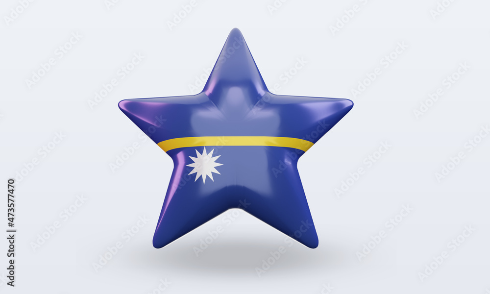 Obraz premium 3d star Nauru flag rendering front view