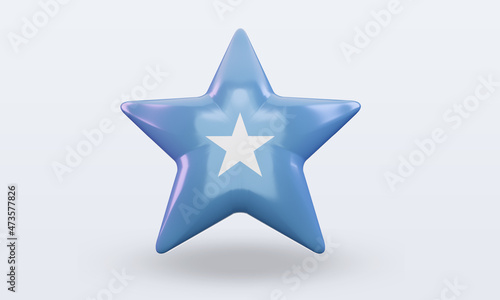 3d star Somalia flag rendering front view
