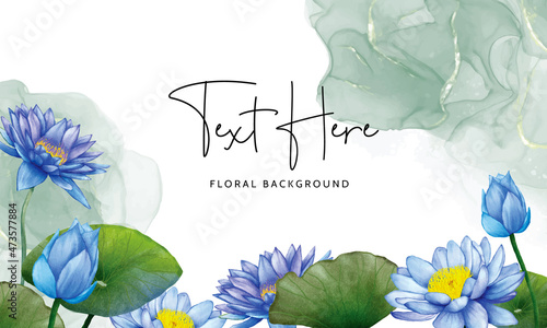 elegant blue lotus floral background