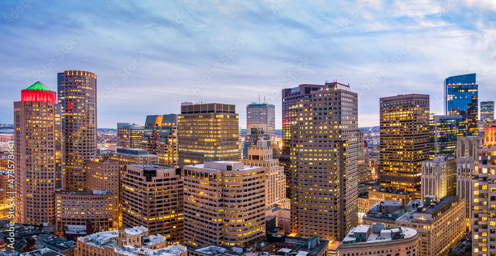 Obraz premium Aerial view of Boston in Massachusetts, USA.