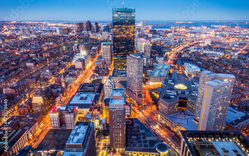 Aerial view of Boston in Massachusetts, USA. © Marcio