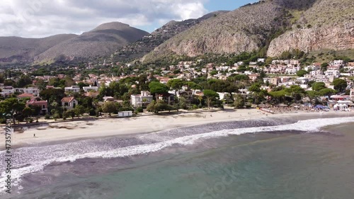 Most beauty beach of Palermo, Mondello. Sicyly , Italy. photo