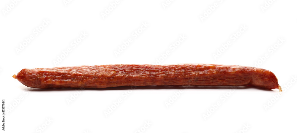 Smoked sausage isolated on white background Smoked sausage isolated on white background