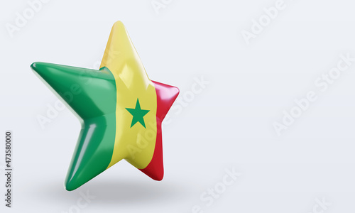 3d star Senegal flag rendering left view