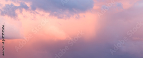 Sky at sunset with thunder storm clouds