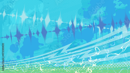 音楽のイメージの背景イラスト_ヒップホップ_グラフィティー_ストリート_16:9