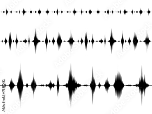 音響分析の波形のイラスト素材セット_シルエット