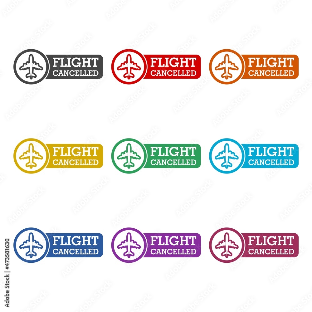 Fototapeta premium Flight cancelled icon isolated on white background