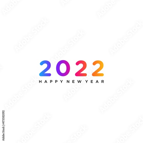 Happy New Year 2022 Colorful Logo Simple Modern Template