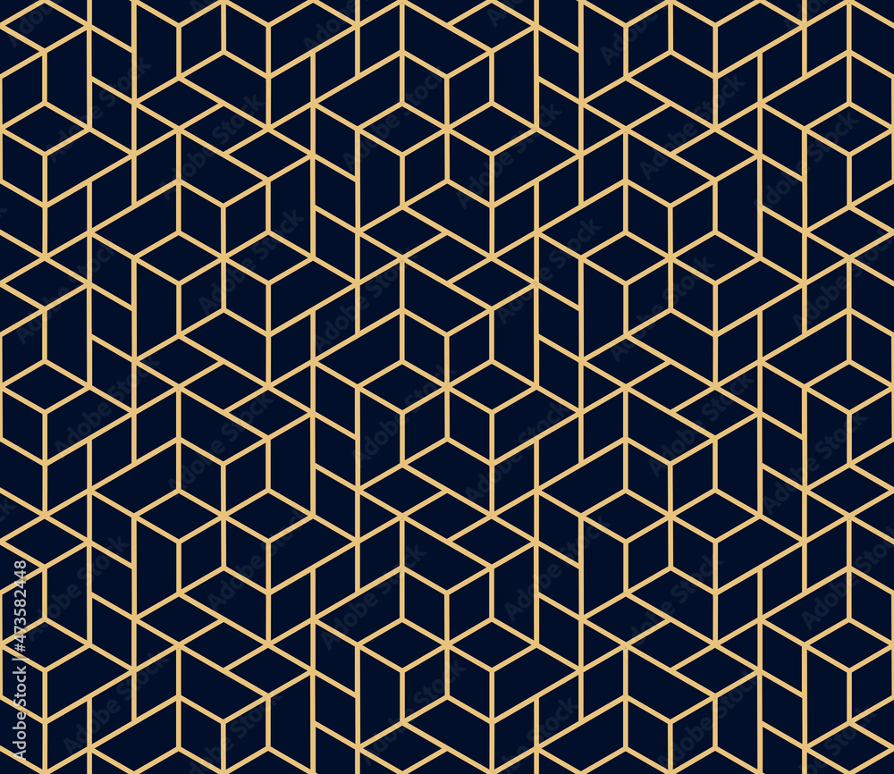 The geometric pattern with lines. Seamless vector background. Gold and dark blue texture. Graphic modern pattern. Simple lattice graphic design The geometric pattern with lines. Seamless vector background. Gold and dark blue texture. Graphic modern pattern. Simple lattice graphic design