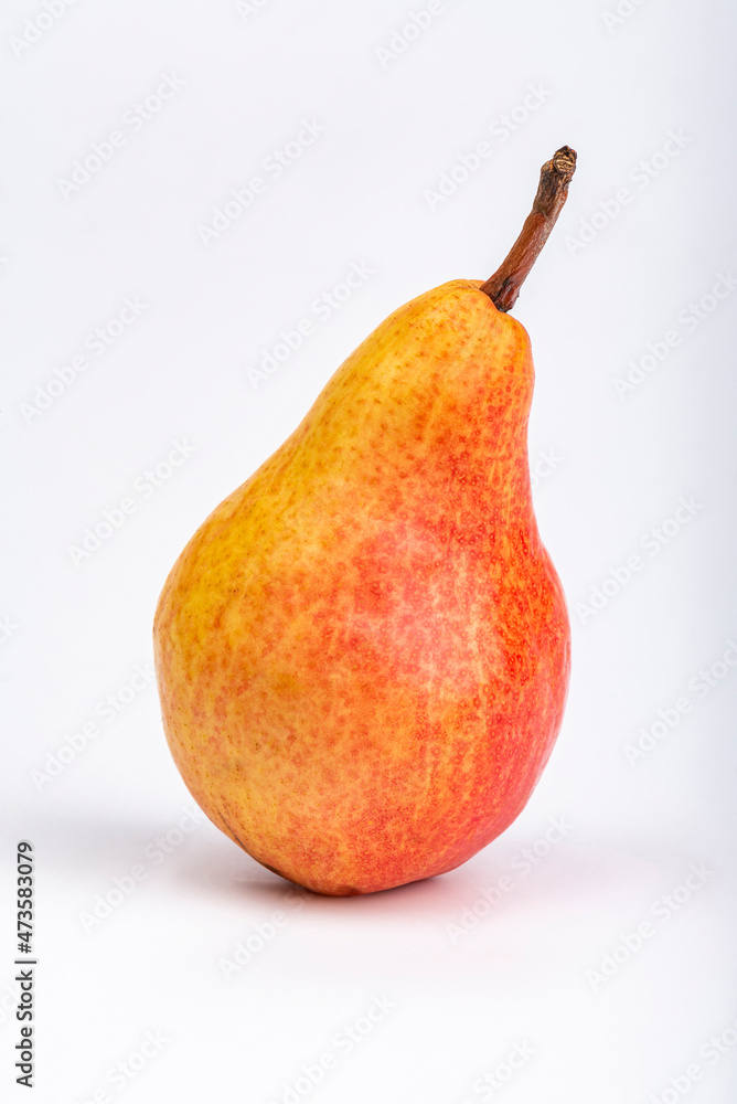 Red and yellow pear on a white background Red and yellow pear on a white background