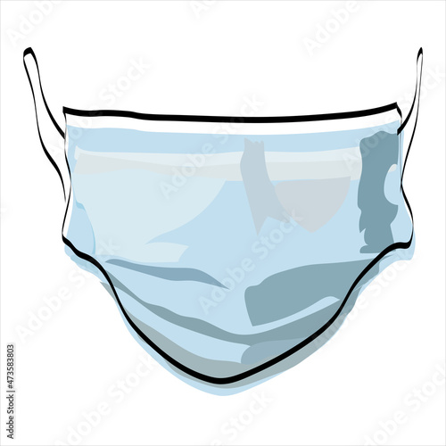 Realistic Protective Medical face mask Front side vector
