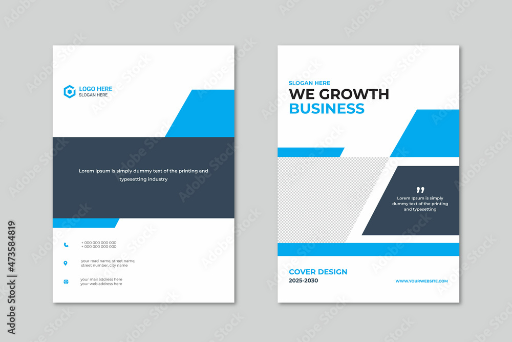 Corporate book cover design template, brochure flyer design template vector 