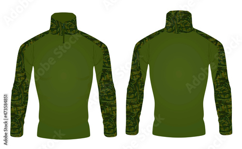 Military long sleeve shirt. vector illustration