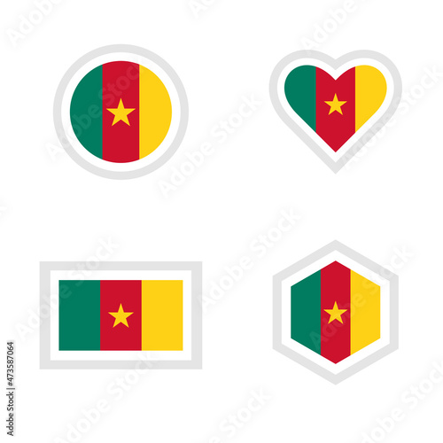 Independence Day of Cameroon  set flag vector.