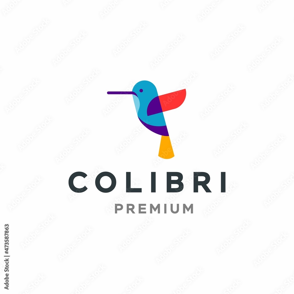 hummingbird colibri bird colorful logo icon geometric abstract shape vector illustration hummingbird colibri bird colorful logo icon geometric abstract shape vector illustration
