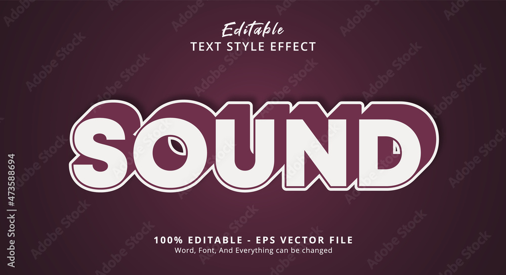 Editable text effect, Sound text effect template Editable text effect, Sound text effect template