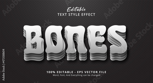 Editable text effect, Bones text effect template