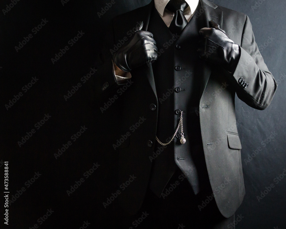 Male clothing dark suit with tie Royalty Free Vector Image