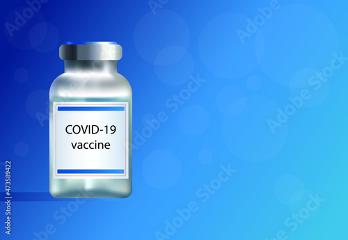 medicine flask mock-up. Coronavirus vaccine bottle template. Copy space