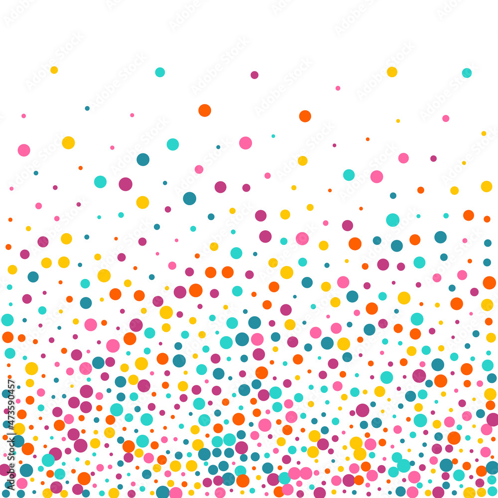 Bright Polka Top Vector White Background.