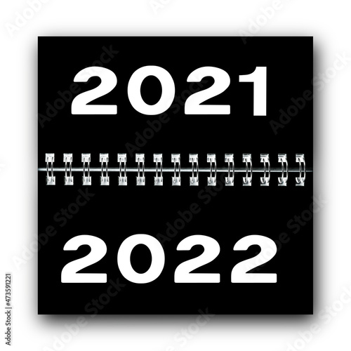 Kalender mit Jahreswechsel von 2021 bis 2022