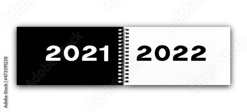 Kalender mit Jahreswechsel von 2021 bis 2022