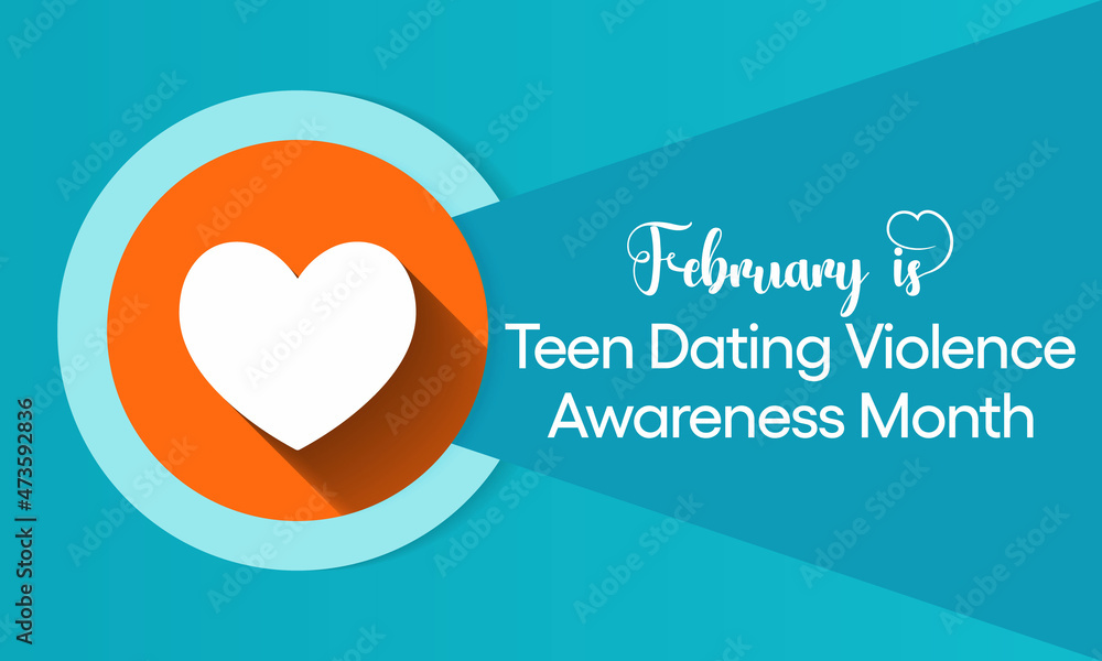 Teen Dating Violence awareness month (TDVAM) is observed every year in February, it focuses on advocacy and education to stop dating abuse before it starts. Vector illustration - obrazy, fototapety, plakaty 